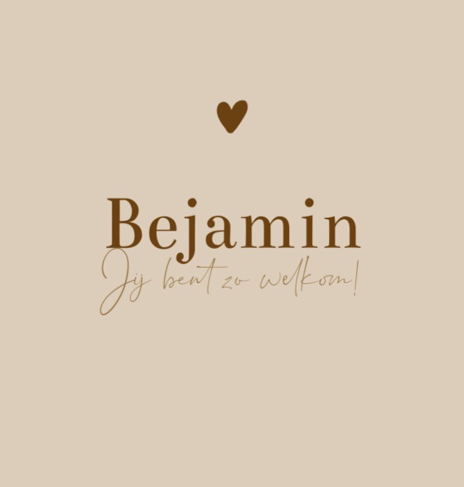 Geboortekaartje jongen minimalistisch Benjamin