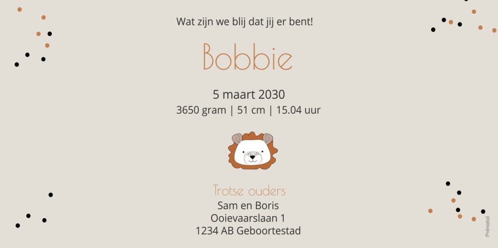 kaart achterzijde