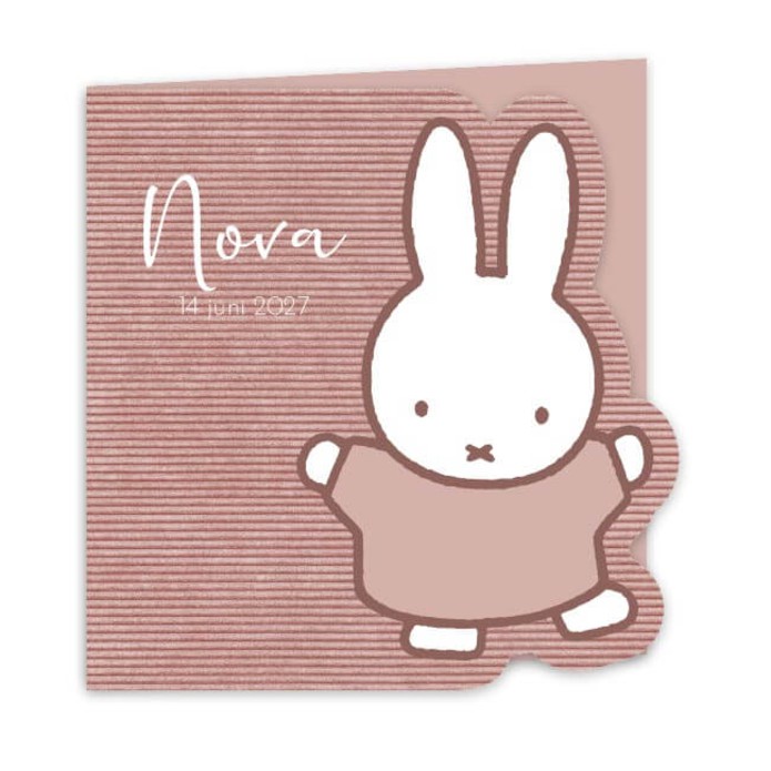 Geboortekaartje meisje nijntje speciale vorm Nova