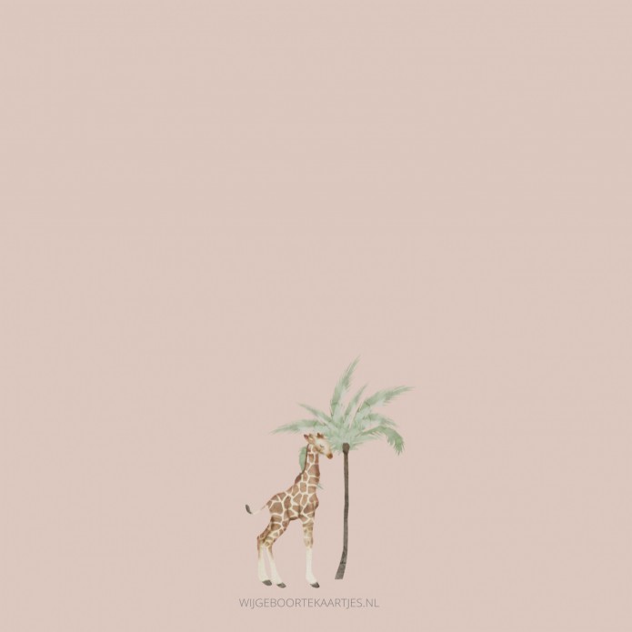 Geboortekaartje meisje giraf jungle Dalia achter
