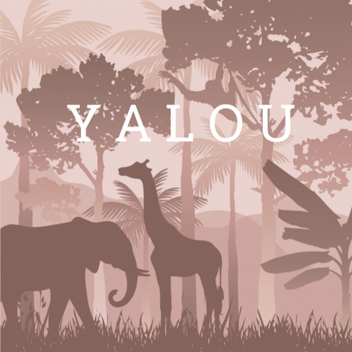 Geboortekaartje meisje jungledieren silhouette roze Yalou