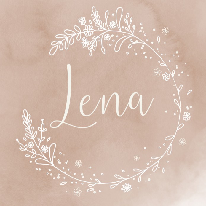 Geboortekaartje meisje oudroze bloemenkrans Lena - witfolie optioneel voor