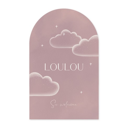 Geboortekaartje meisje minimalistisch roze Loulou