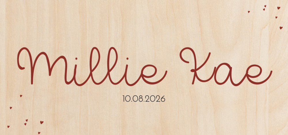 Geboortekaartje meisje minimalistisch hout Millie Kae