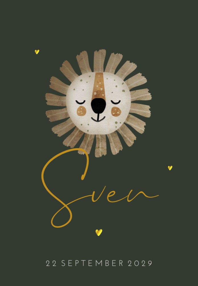 Poster leeuw goudfolie Sven