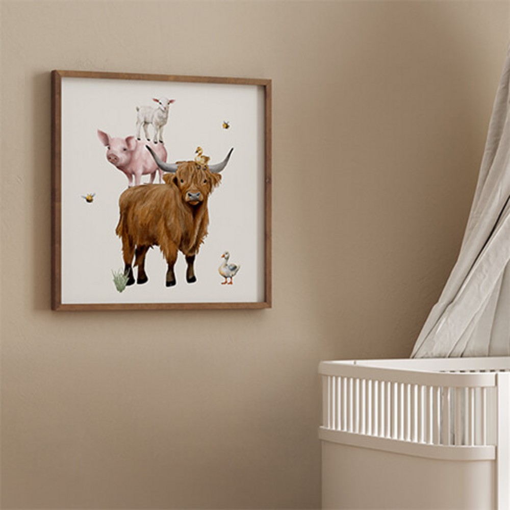 Poster met gestapelde boerderijdieren