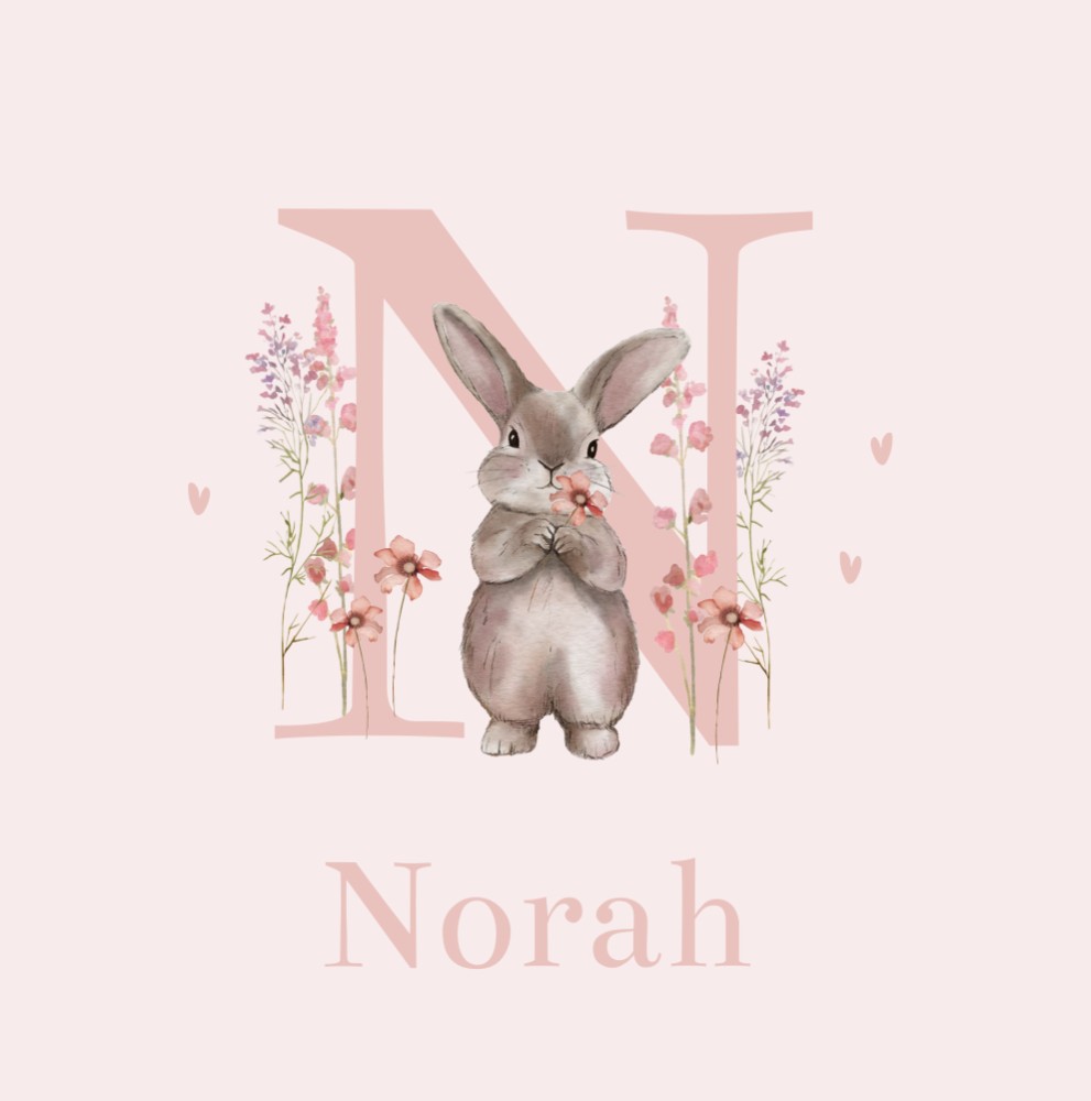 Poster initiaal konijn Norah