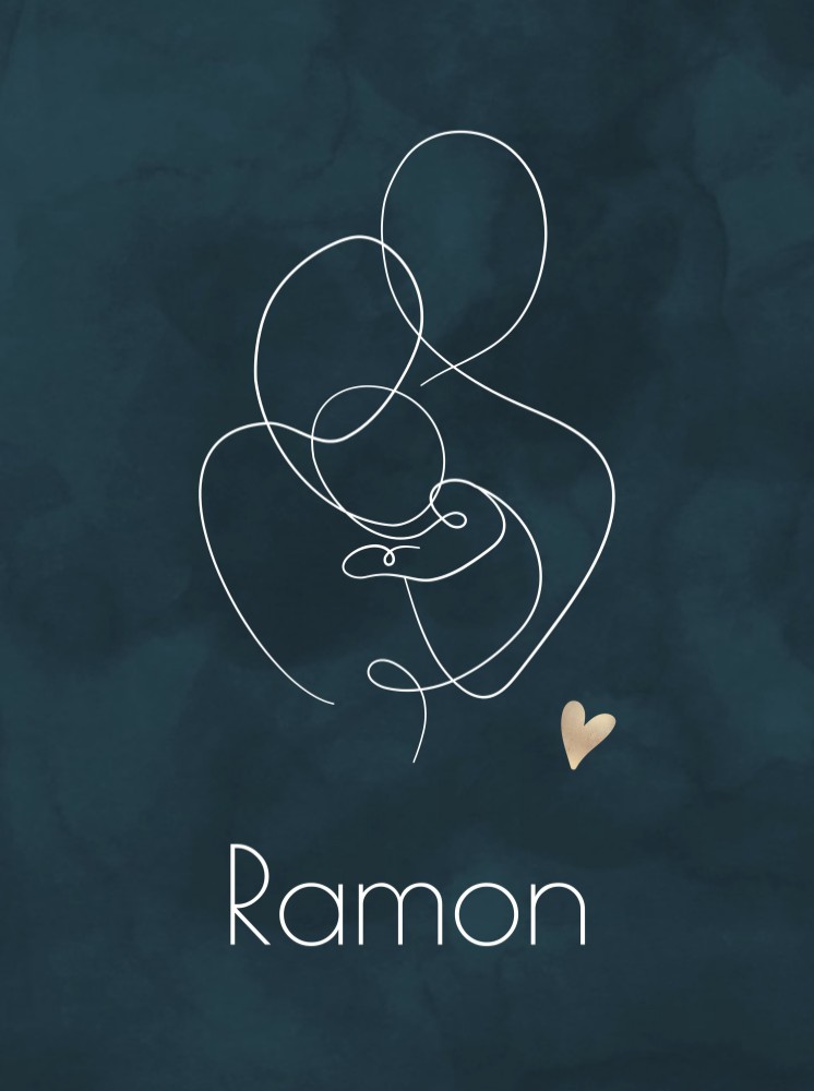 Poster aquarel lijntekening Ramon