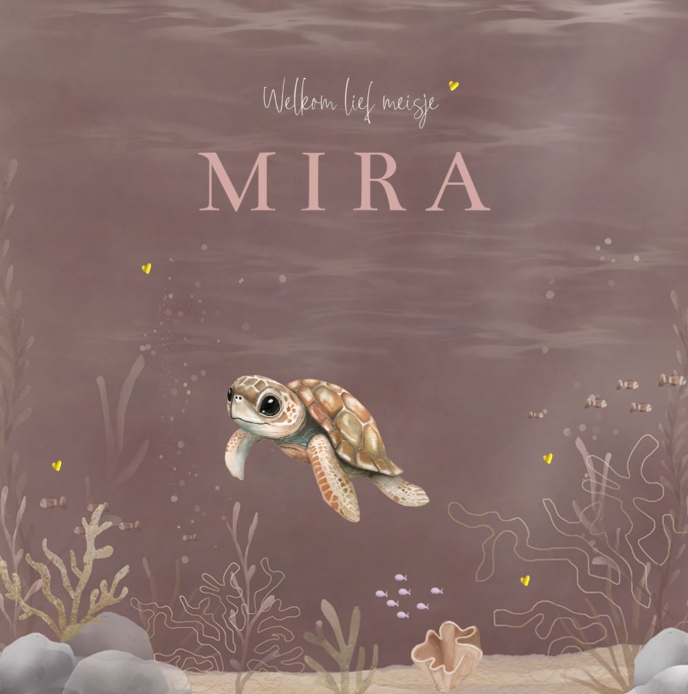 Poster aquarel schildpad Mira