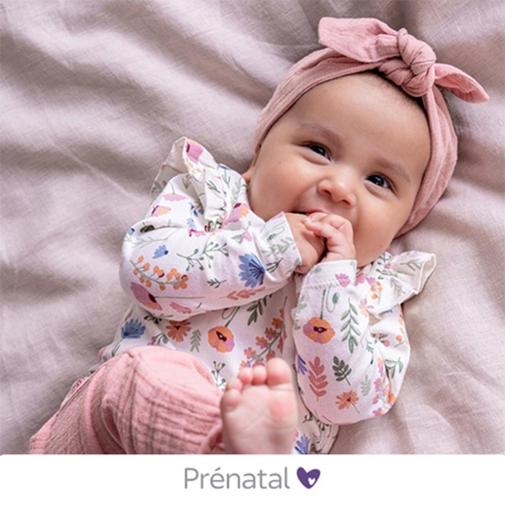 Geboortekaartje Prénatal meisje bloemen Eva