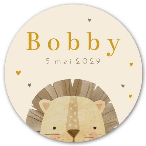 Raamsticker neutraal leeuw Bobby