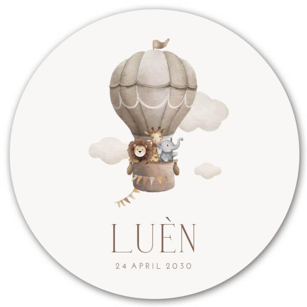 Raamsticker neutraal luchtballon jungledieren Luèn