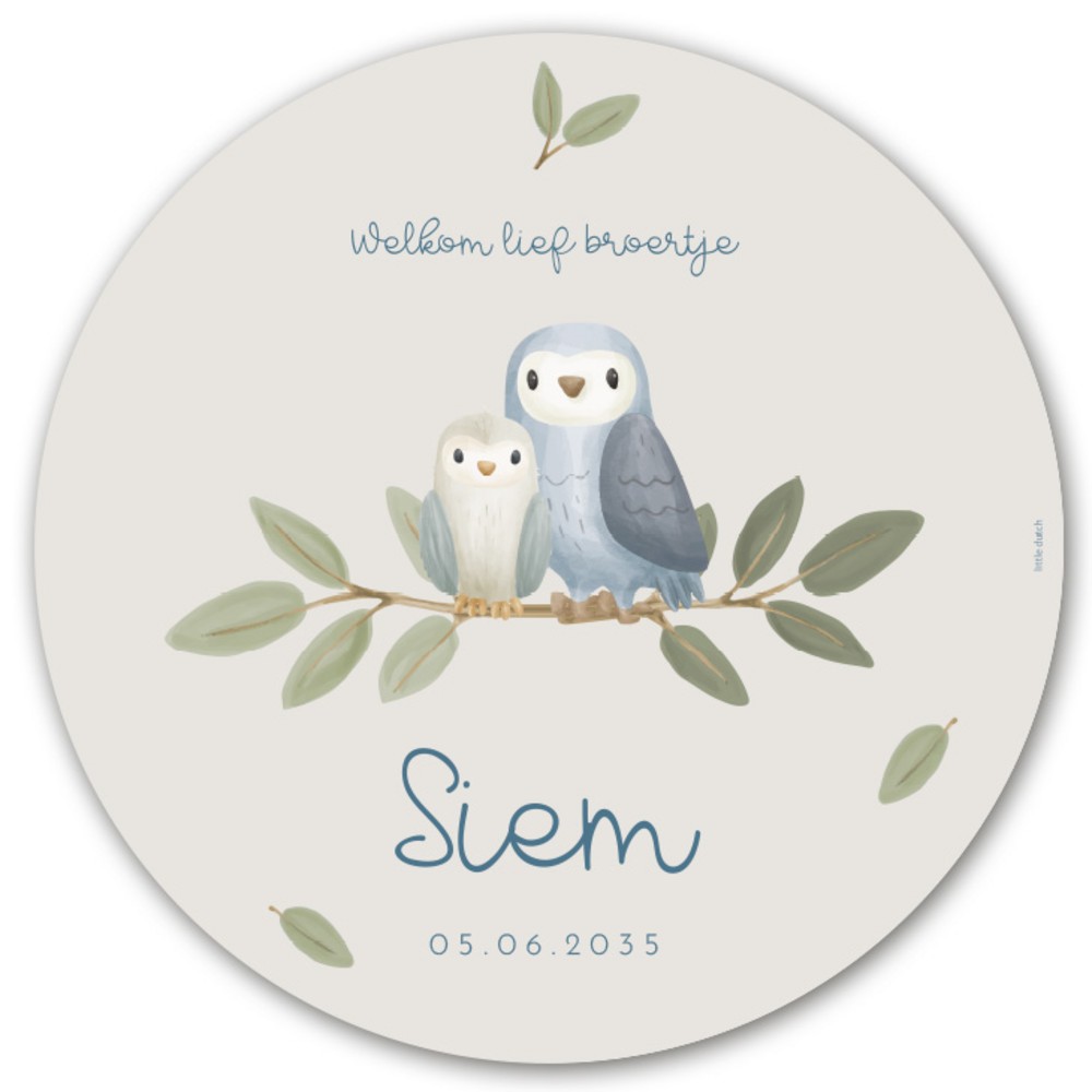 Raamsticker Little Dutch uilen Siem