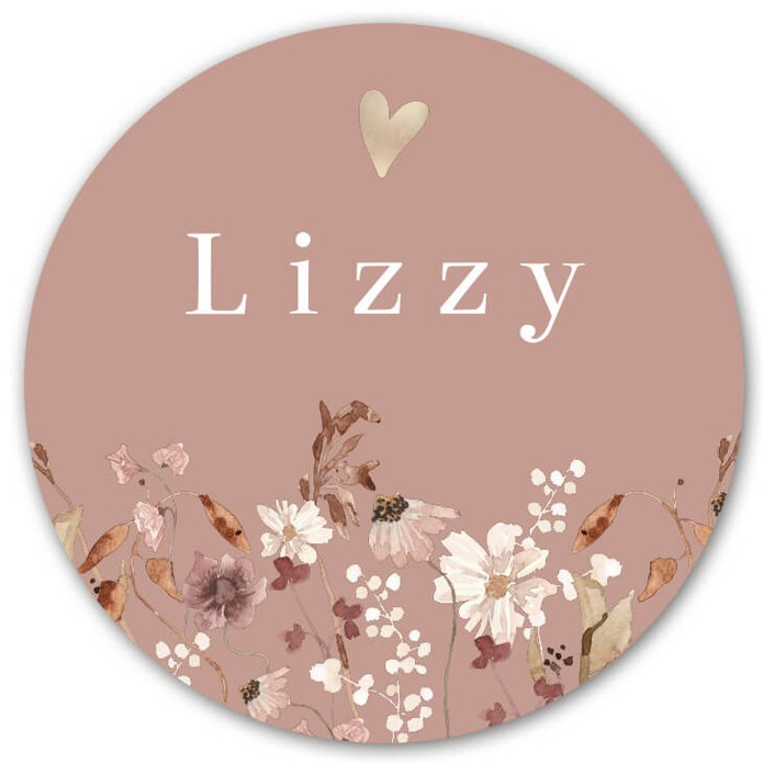 Raamsticker meisje droogbloemen roze Lizzy