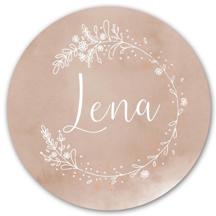 Raamsticker roze waterverf krans Lena