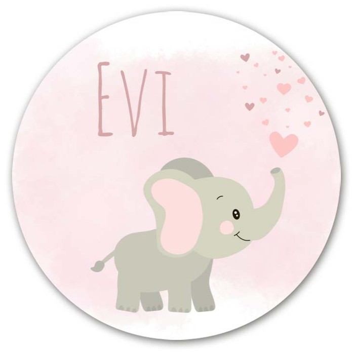 Raamsticker meisje roze olifant Evi