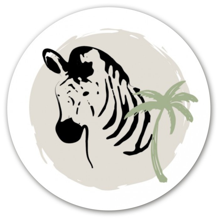 Sluitsticker wilde dieren zebra
