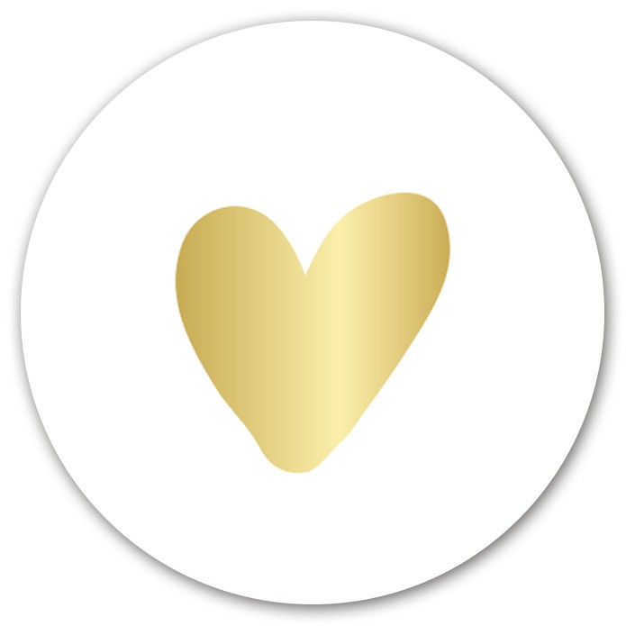 Sluitsticker hartje - goudfolie optioneel voor