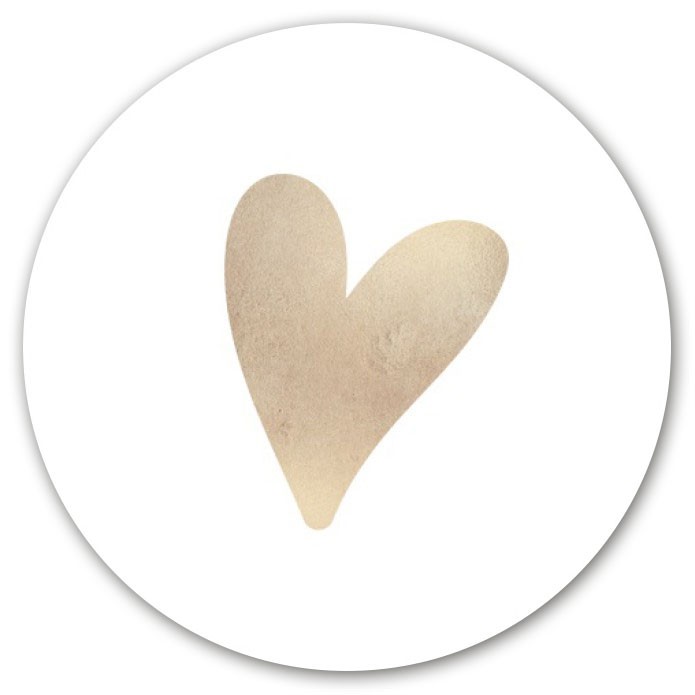 Sluitsticker hartje goud