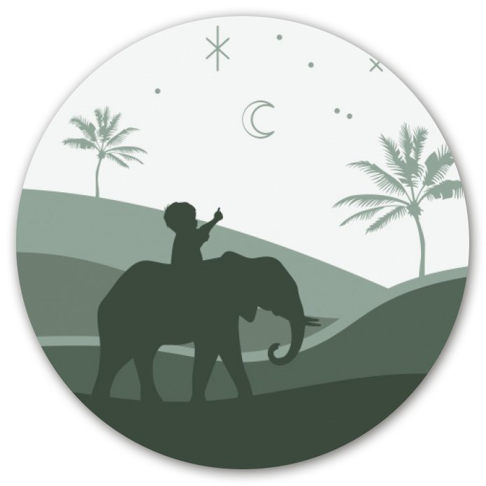 Sluitsticker silhouette olifant groen