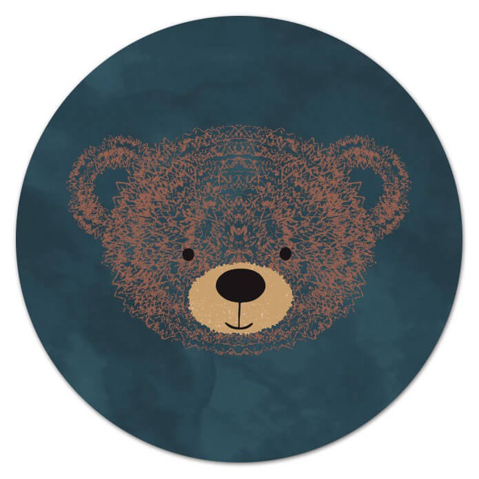 Sluitsticker beer donkerblauw