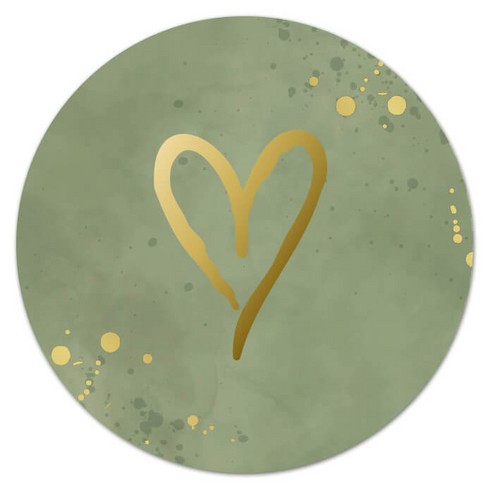 Sluitstickerjongen goudlook groen Moos