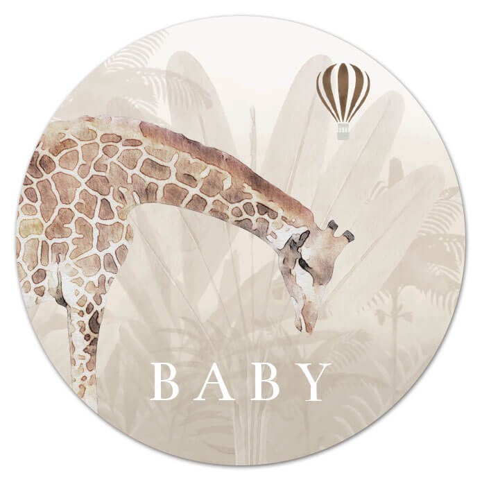sluitsticker-sluitzegel-geboortekaartje-mooi-verzenden-jongen-meisje-neutraal-jungle-dieren-giraf