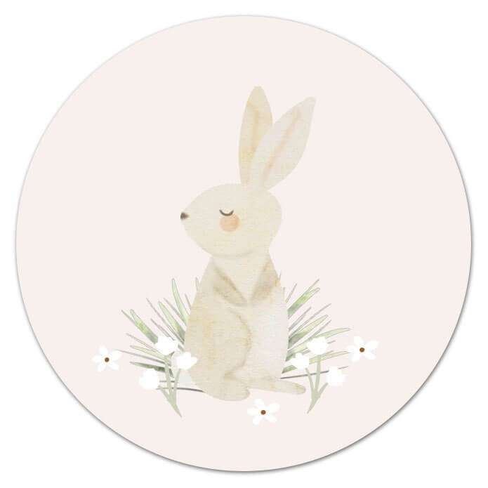 sluitsticker-sluitzegel-geboortekaartje-mooi-verzenden-konijn-bloemen-meisje-lief-roze