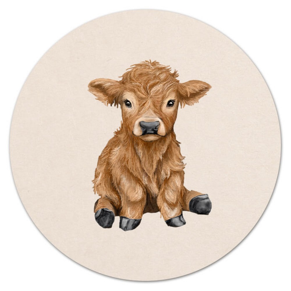 Sluitsticker boerderij met Schotse hooglander