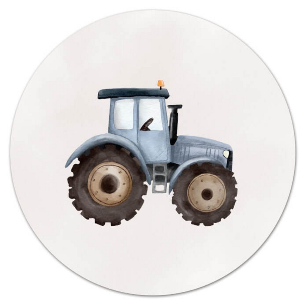 Sluitsticker boerderij blauwe tractor