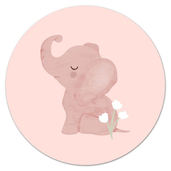 Sluitsticker meisje roze olifantje Nienke