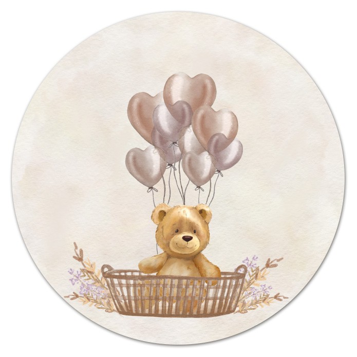 Sluitsticker teddybeer mand roze