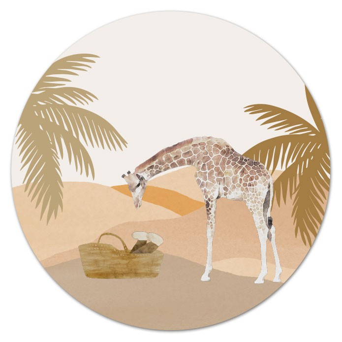 Sluitsticker neutraal landschap giraffe