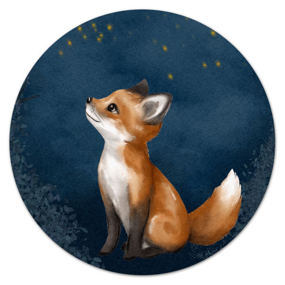 Sluitsticker vos donkerblauw