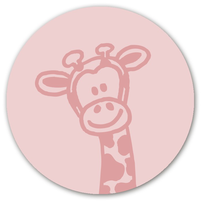 Sluitsticker roze giraffe voor