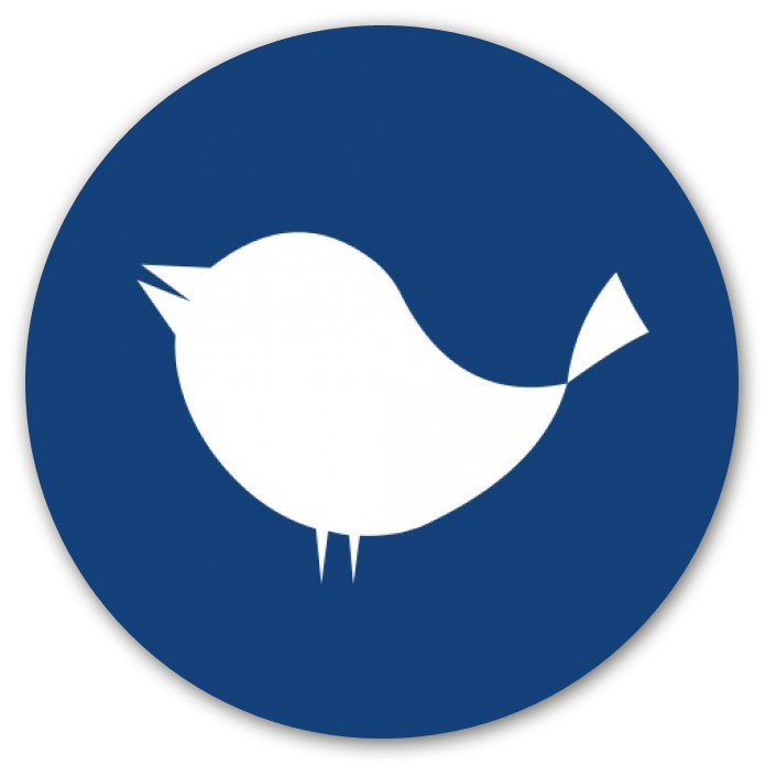 Sluitsticker vogel blauw