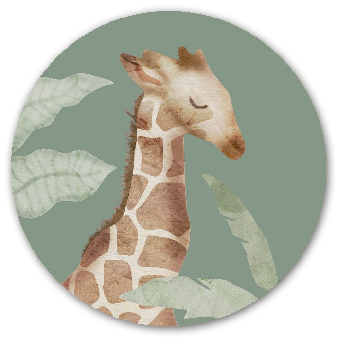 Sluitsticker jungle giraffe groen voor
