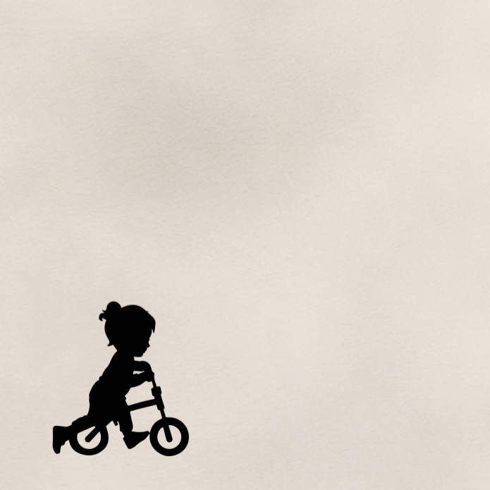 Geboortekaartje meisje zusje silhouet fiets Thirsa - zwartfolie optioneel binnen
