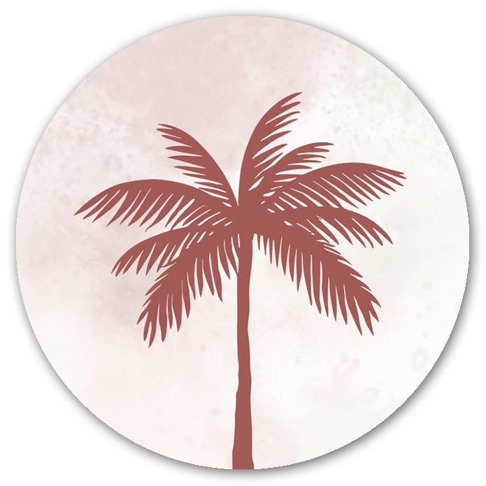 Sluitsticker palmboom roze