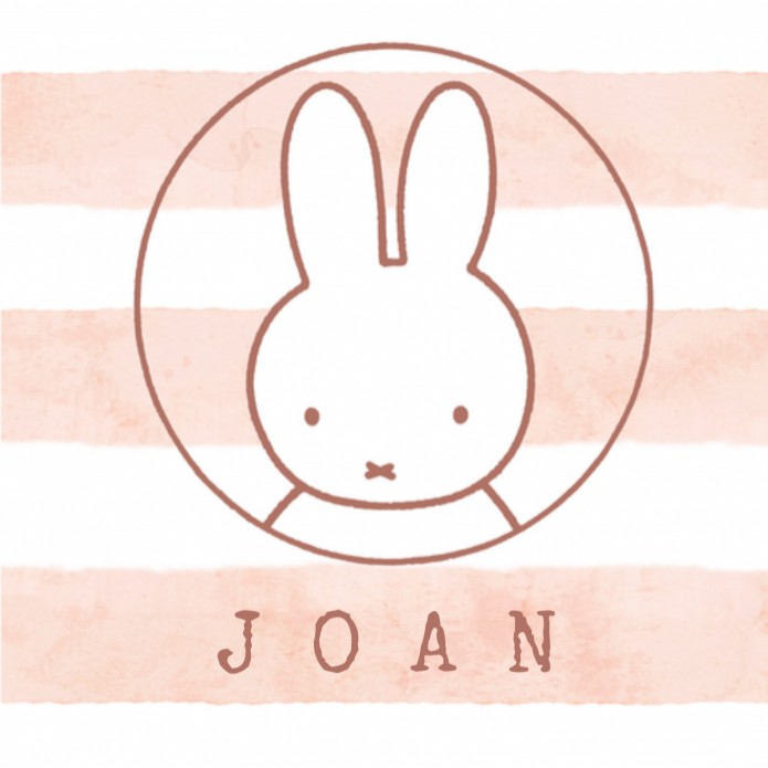 Geboortekaartje meisje nijntje strepen roze Joan voor