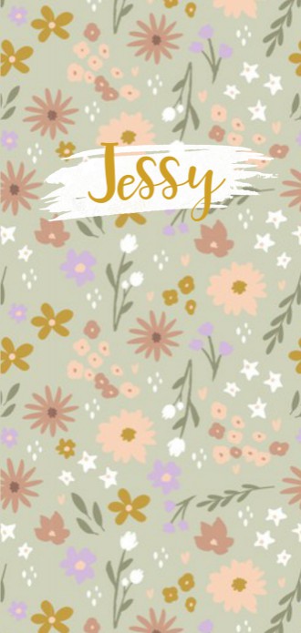Geboortekaartje meisje groen bloemen Jessy