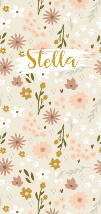 Geboortekaartje meisje floral goudfolie Stella
