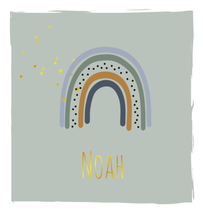 Geboortekaartje jongen regenboog Noah