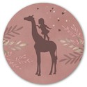 Sluitsticker roze silhouette giraffe