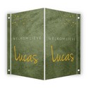 Geboortebord betonlook groen Lucas