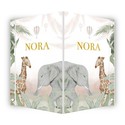 Geboortebord dieren giraf olifant Nora