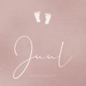 Geboortekaartje meisje voetjes roze Juul voor