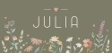 Geboortekaartje dochter donkergroen floral Julia voor