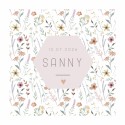 Geboortekaartje meisje bloemenprint Sanny voor
