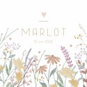 Geboortekaartje meisje floral bloemen Marlot voor
